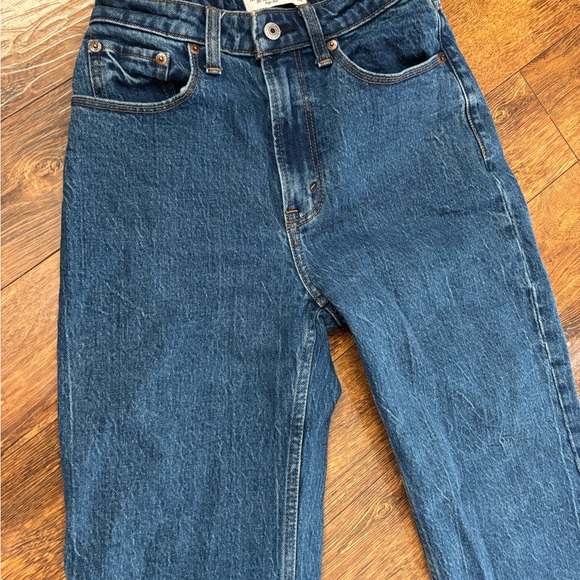Abercrombie & Fitch Blue Flare Wide Leg Jeans - Picture 3 of 4